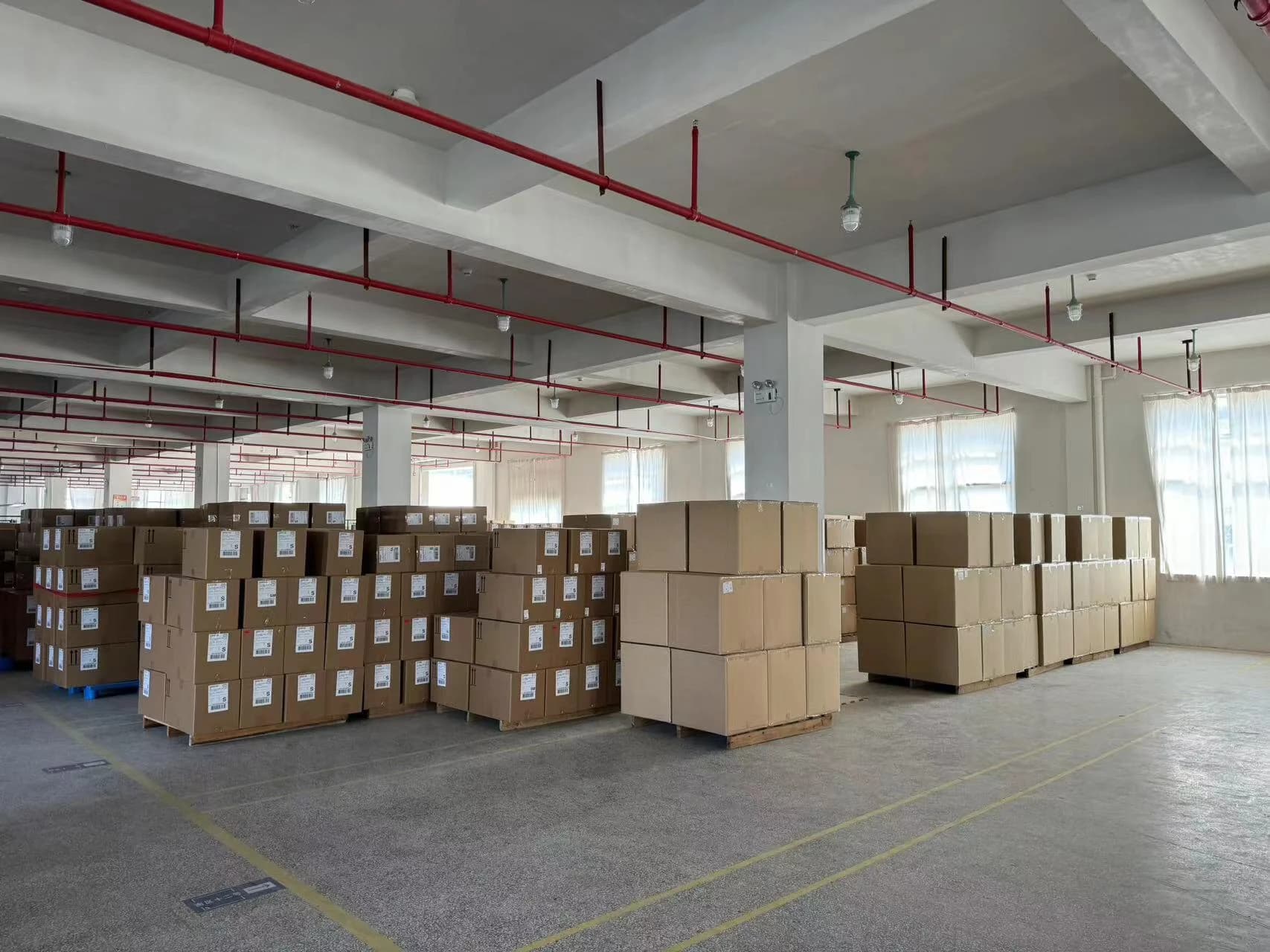 Labelled cartons stored on pallets in the FORMBRIM warehouse