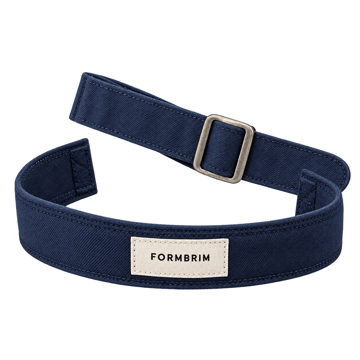 Illustrative woven inside label, sweatband and adjustable strap